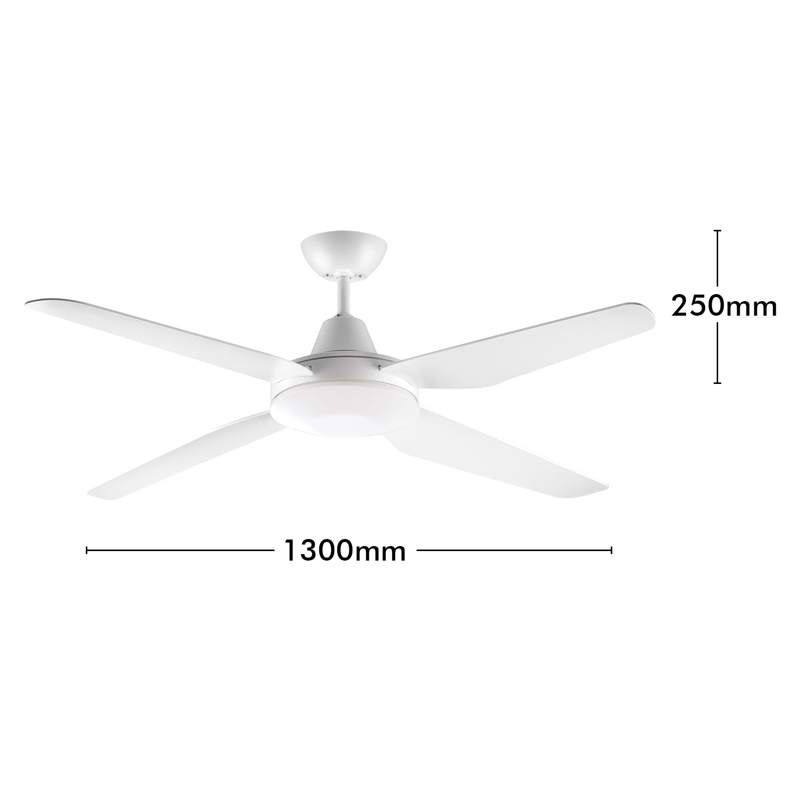 Arlec Grid Connect Smart 130cm White Madrid ABS Ceiling Fan with 4 Blades