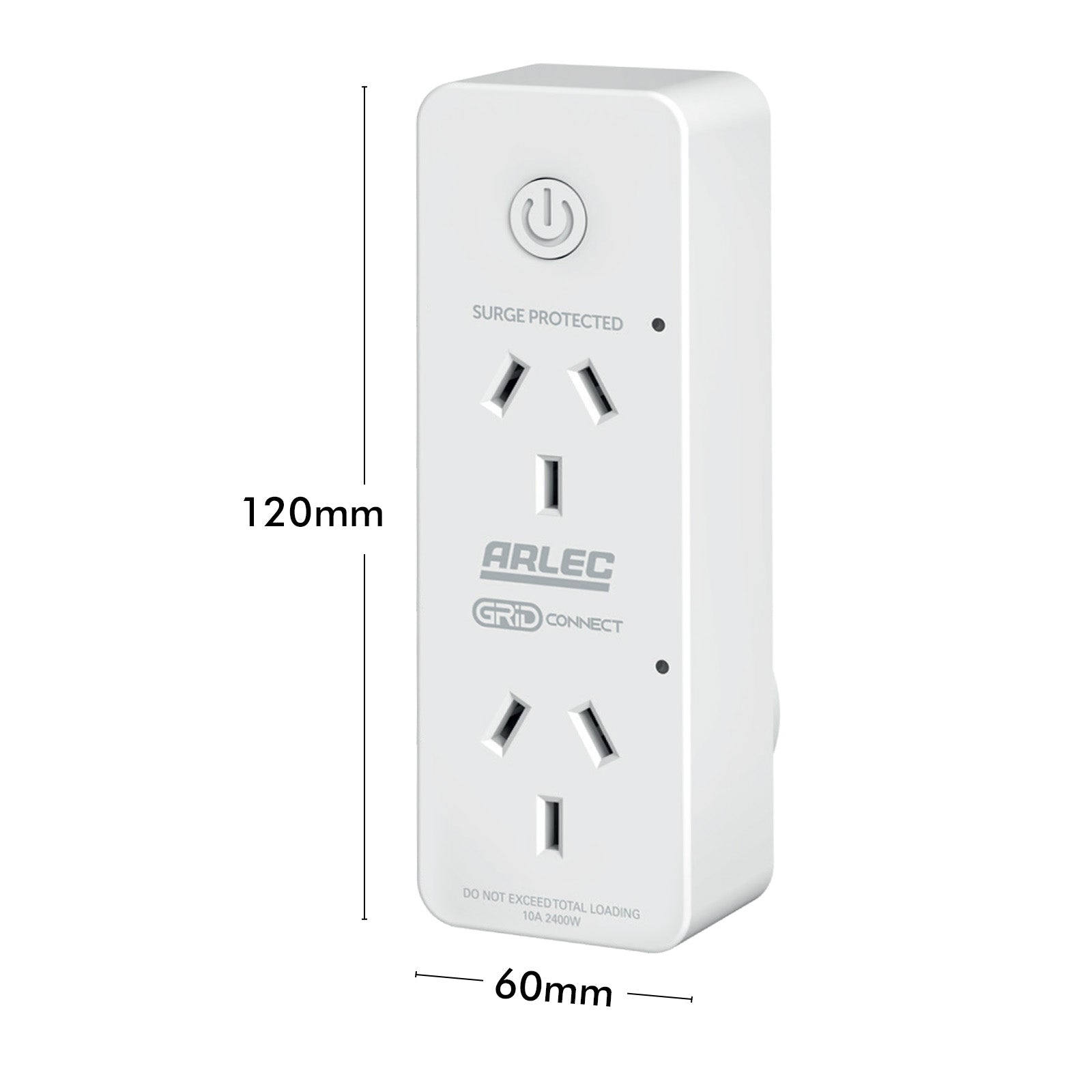 Arlec twin socket smart plug with energy meter and surge protection, Grid Connect adaptor