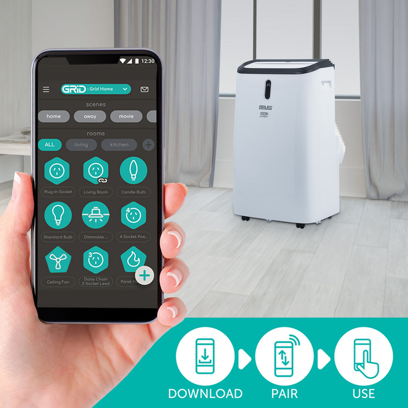Arlec Smart Grid Connect 4.68KW 16000BTU White WiFi Portable Air Conditioner