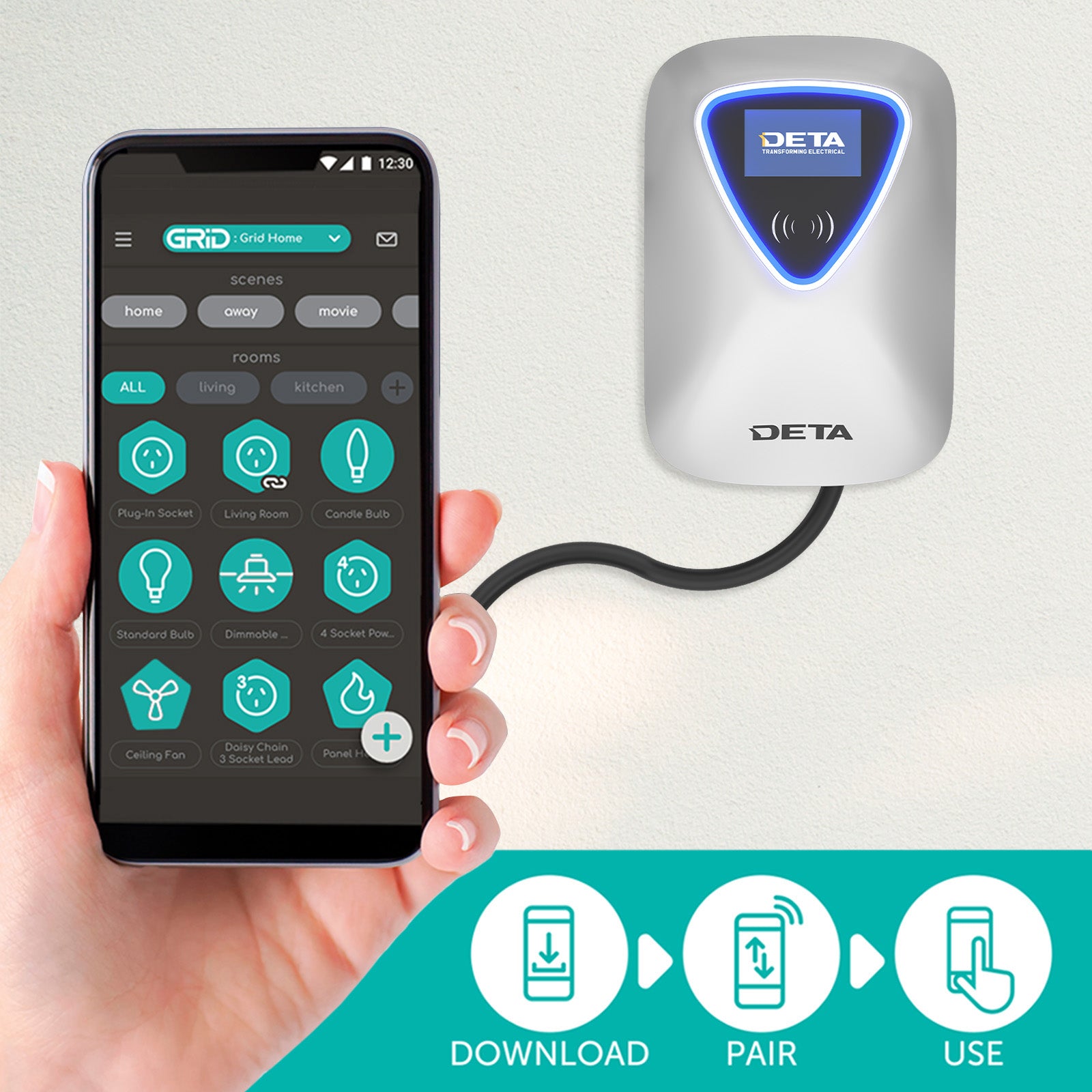 DETA 11kW 3 Phase Smart EV Charger Wi-Fi electric car charging Smart with Grid Connect