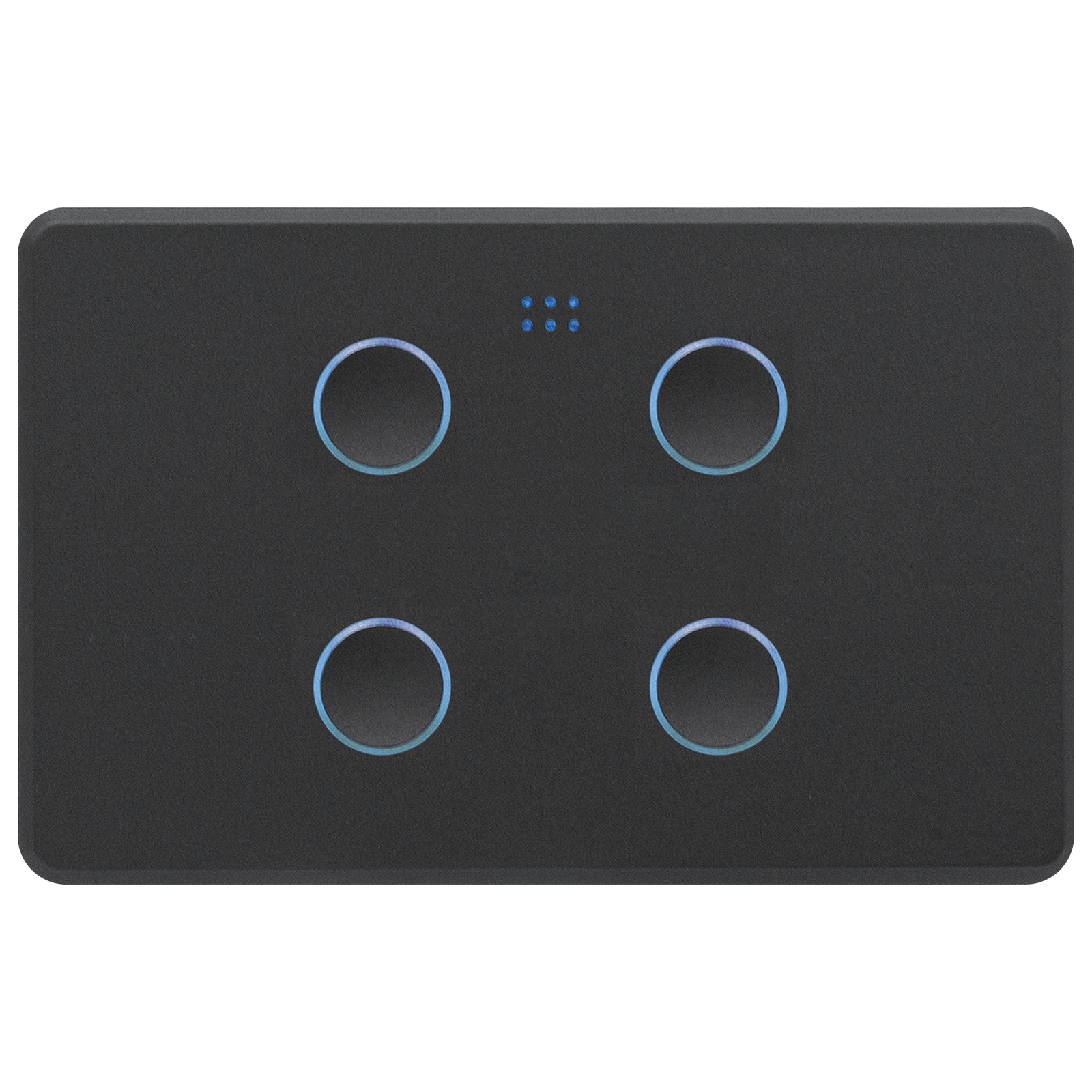 DETA Grid Connect Smart Quad Gang Touch Switch Matte Black – Wi-Fi Smart Light Switch with LED Indicators