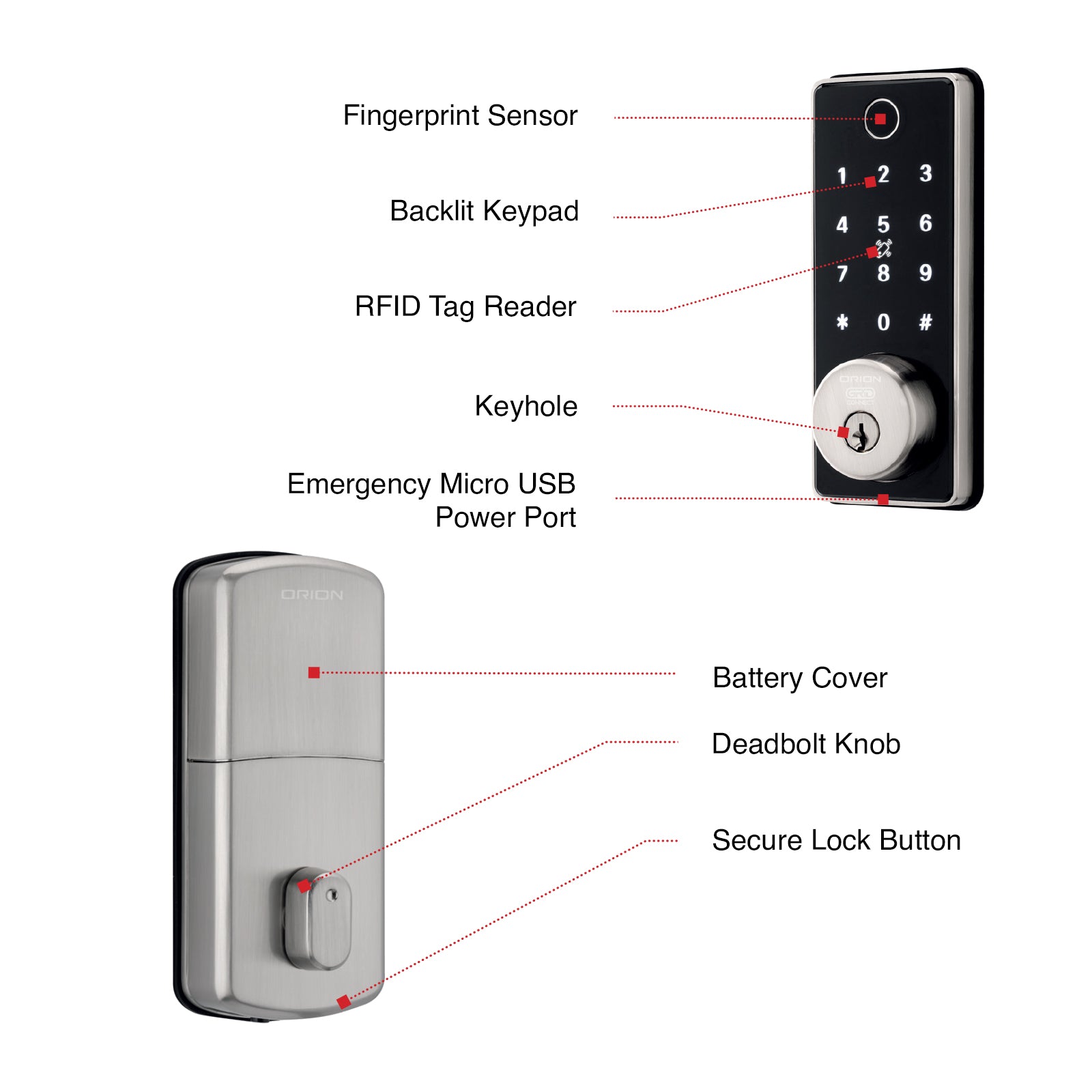 Orion Grid Connect Smart Wi-Fi Deadbolt Lock