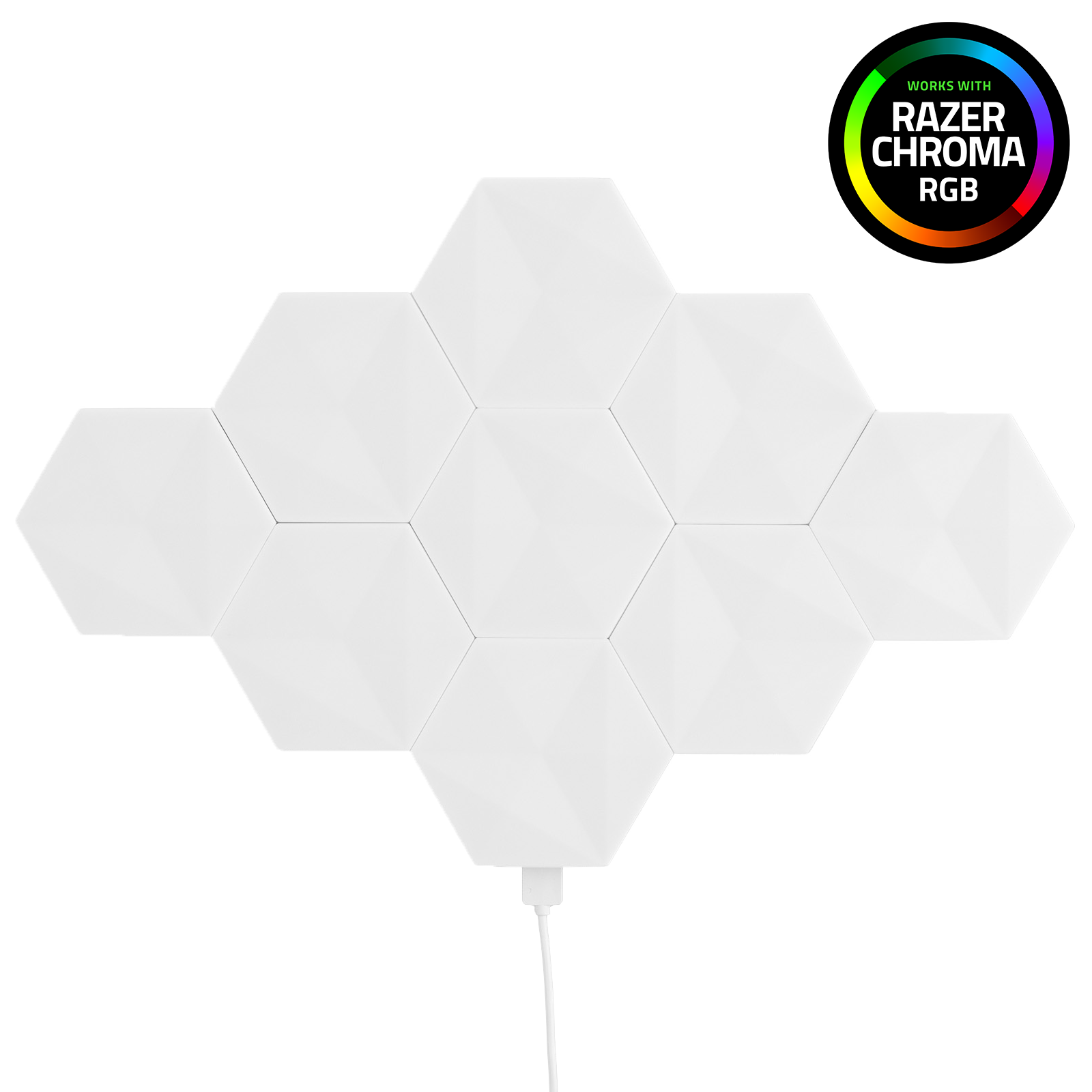 Arlec Grid Connect Smart Modular Hexagon Lights 9-Piece with Razer Chroma