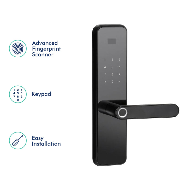 Lemaar Black Rectangle Latch Smart Lock