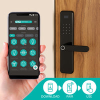 Lemaar Black Rectangle Latch Smart Lock