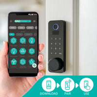Lemaar Black Wi-Fi Grid Electronic Smart Deadbolt