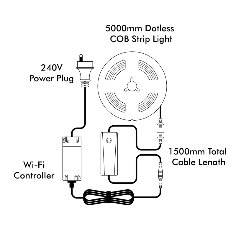 Arlec Grid Connect Smart 5m Dotless CCT COB Strip Light