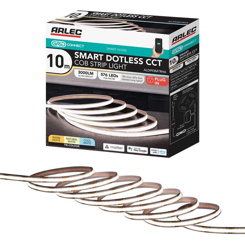 Arlec Grid Connect Smart 10m Dotless CCT COB Strip Light