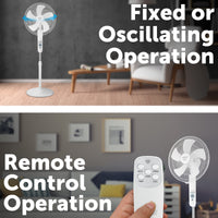 Arlec White 40cm 5-Blade Grid Connect Smart Pedestal Fan with Remote Control