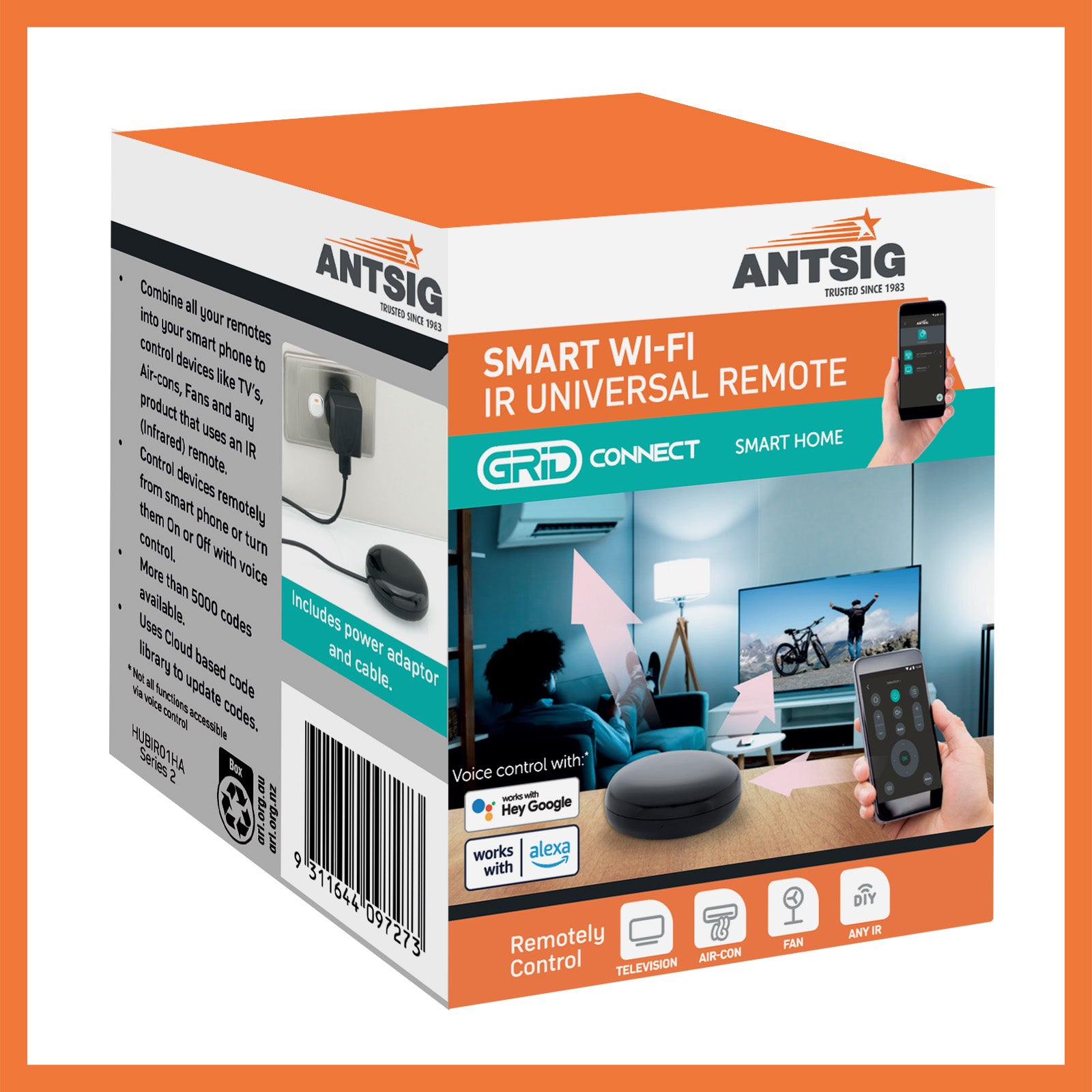 Antsig smart IR universal remote, Grid Connect home automation controller