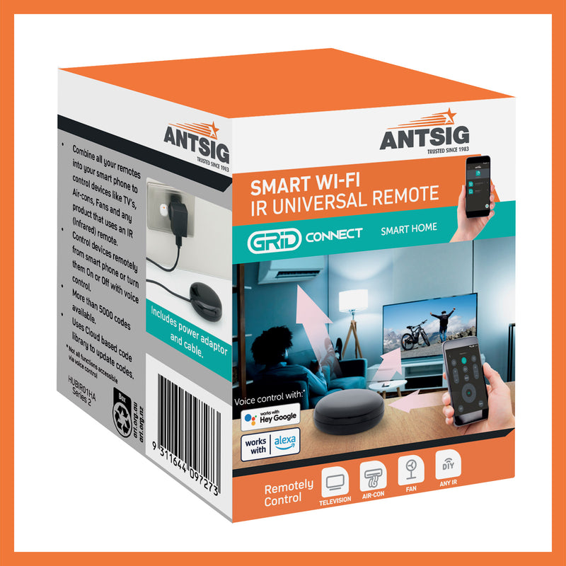 Antsig smart IR universal remote, Grid Connect home automation controller