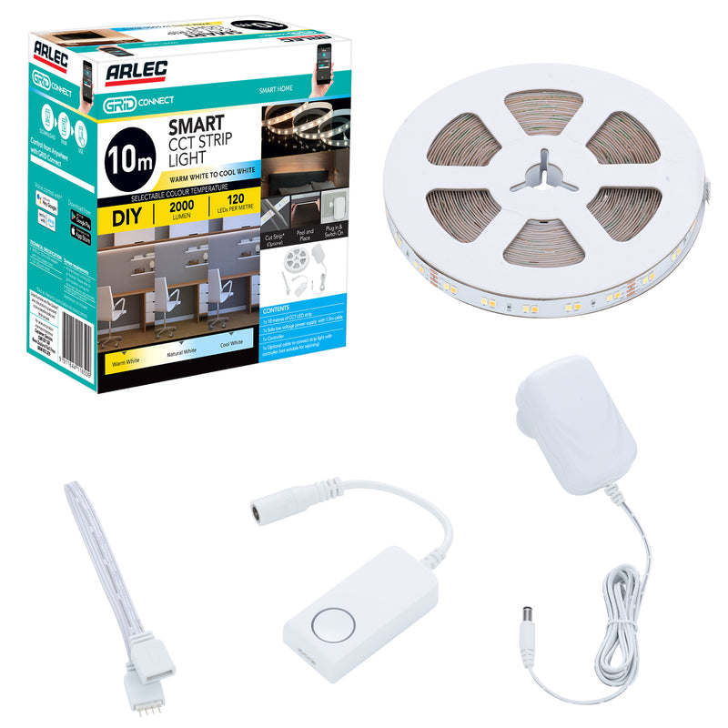 Arlec Grid Connect Smart 10m CCT LED Strip Light – Cool & Warm White