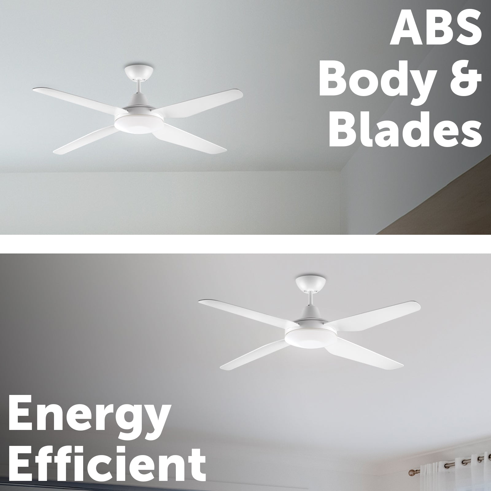 Arlec Grid Connect Smart 130cm White Madrid ABS Ceiling Fan with 4 Blades