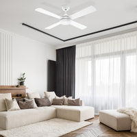 Arlec 130cm White Smart DC Ceiling Fan with LED Light & Remote Wi-Fi Smart with Grid Connect
