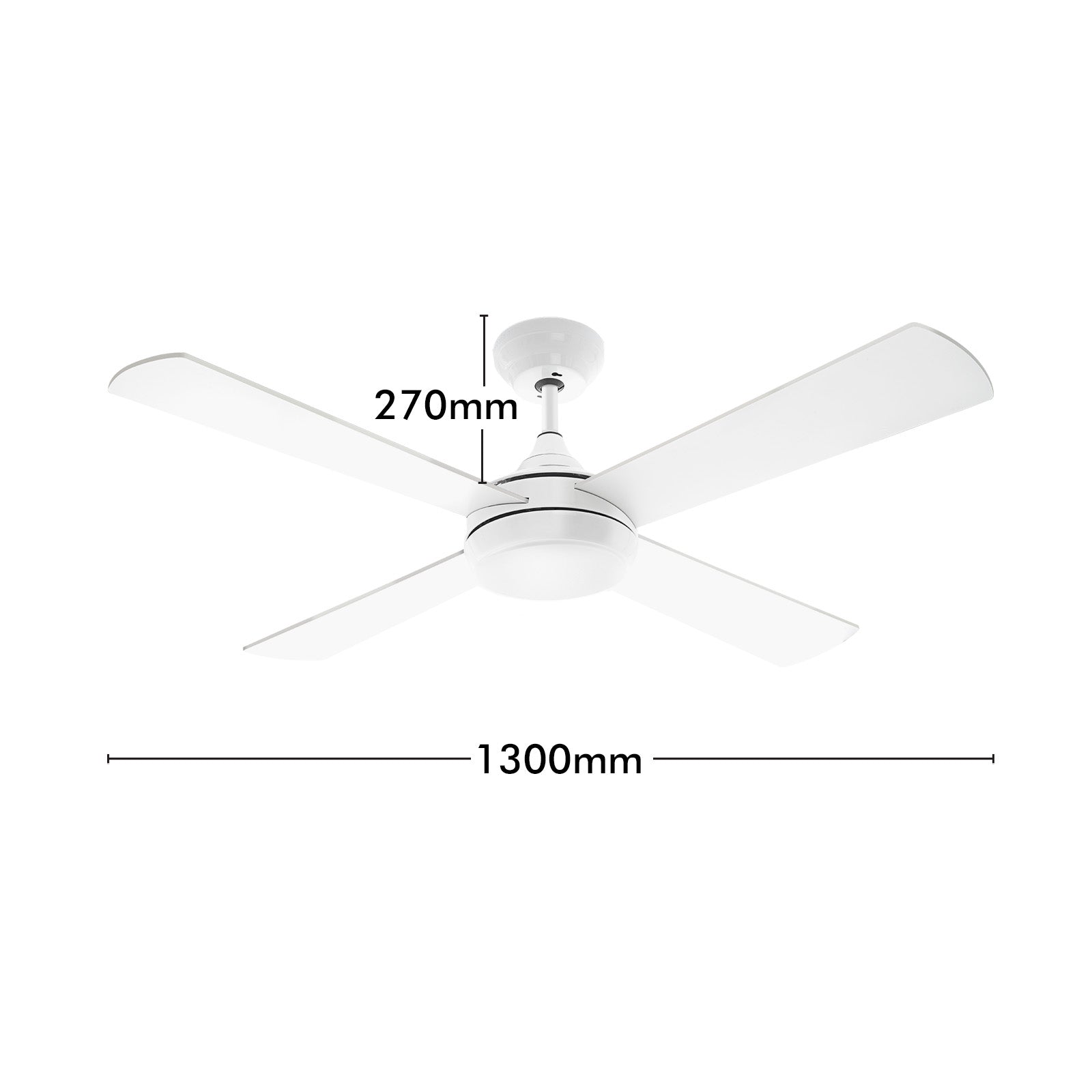 Arlec 130cm White Smart DC Ceiling Fan with LED Light & Remote Wi-Fi Smart with Grid Connect