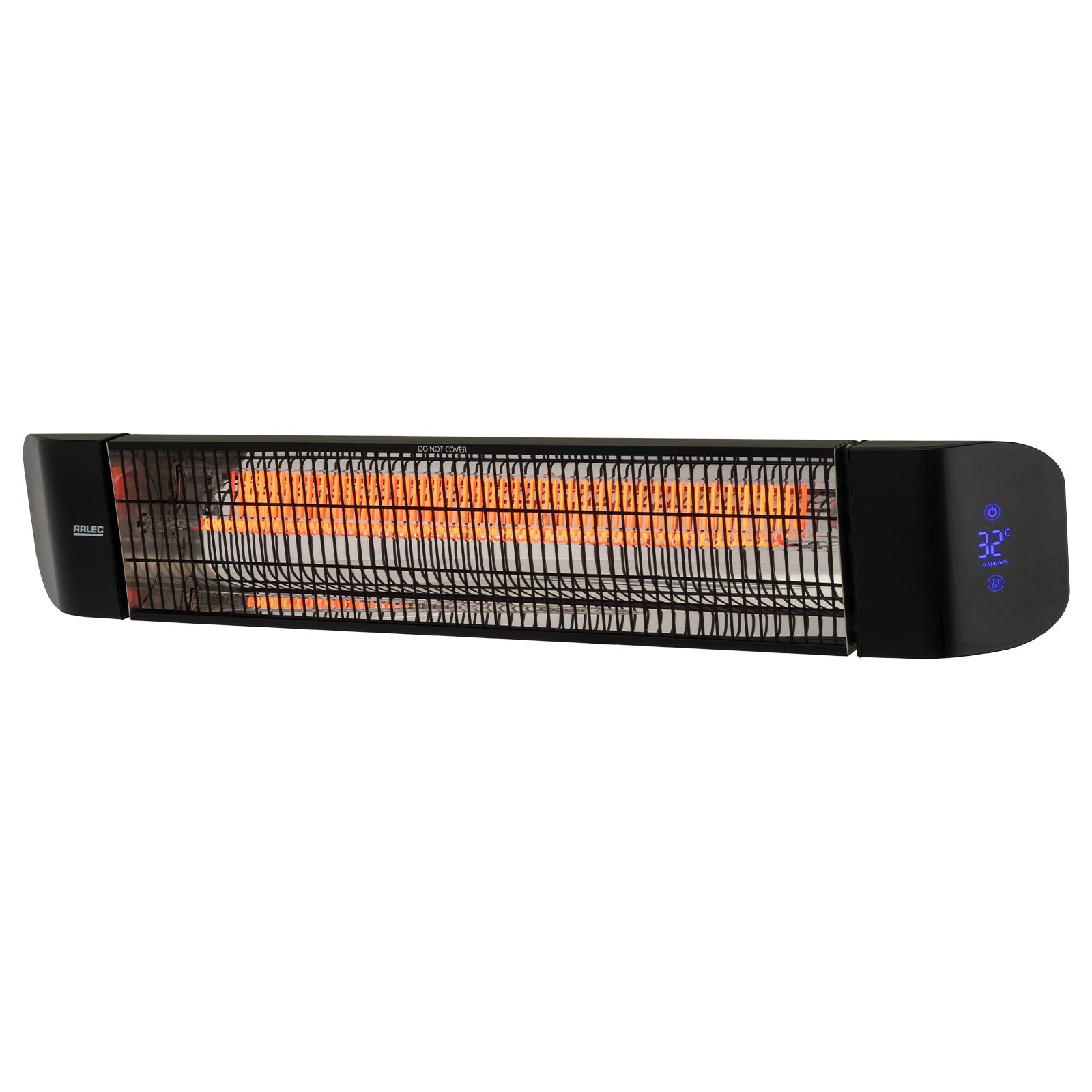 Arlec 2400W black smart infrared strip heater, Grid Connect electric heater