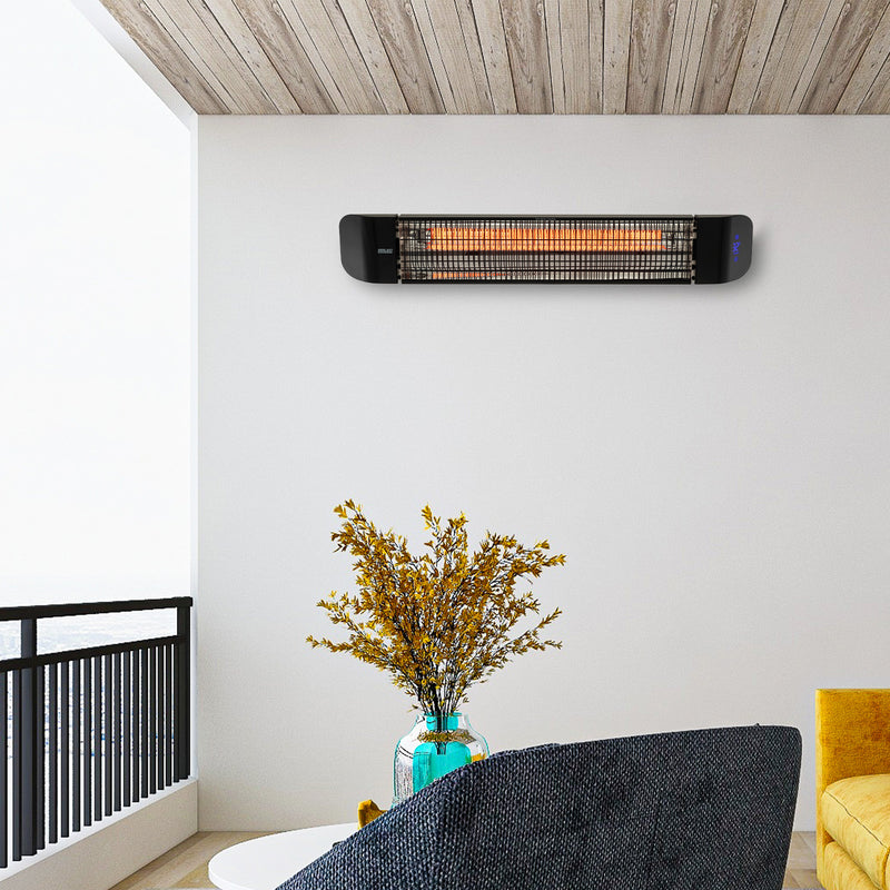 Arlec 2400W black smart infrared strip heater, Grid Connect electric heater