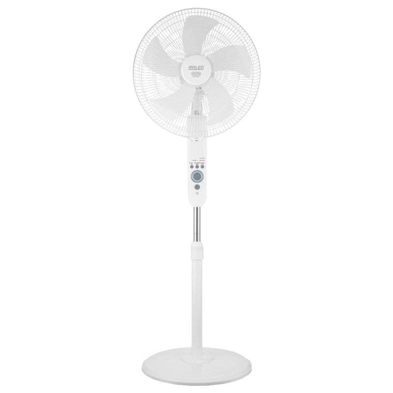 Arlec White 40cm 5-Blade Grid Connect Smart Pedestal Fan with Remote Control