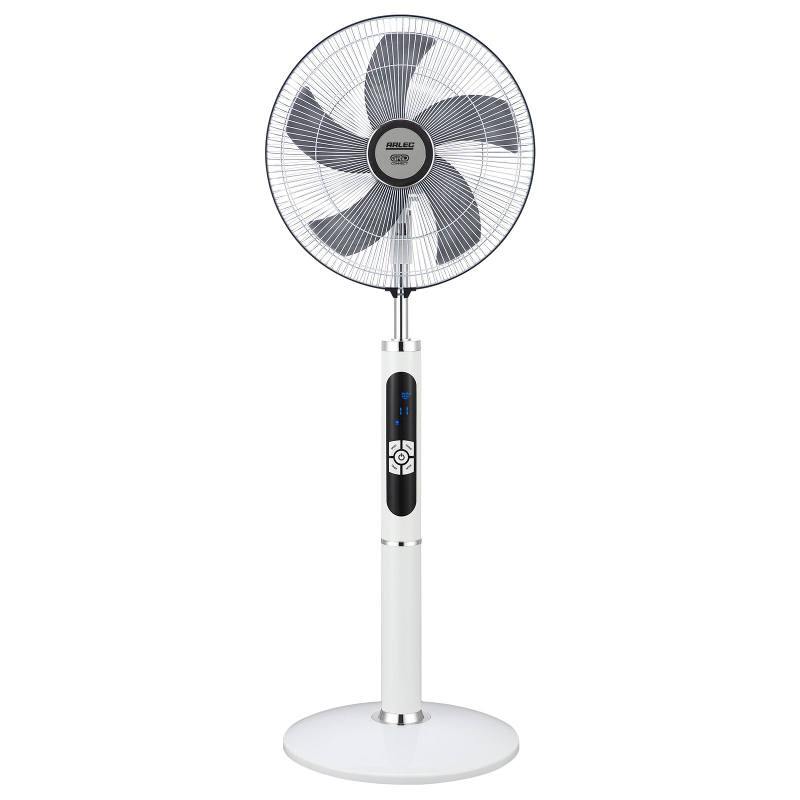 Arlec 40cm White Grid Connect Smart Remote Controlled Pedestal Fan