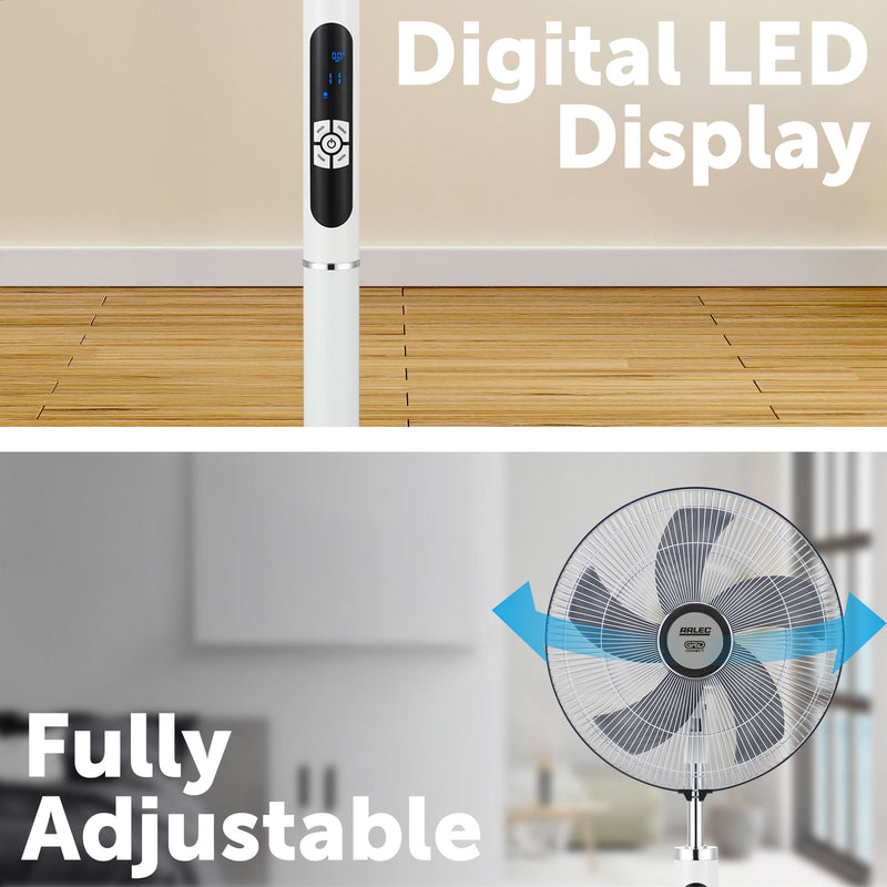 Arlec 40cm White Grid Connect Smart Remote Controlled Pedestal Fan
