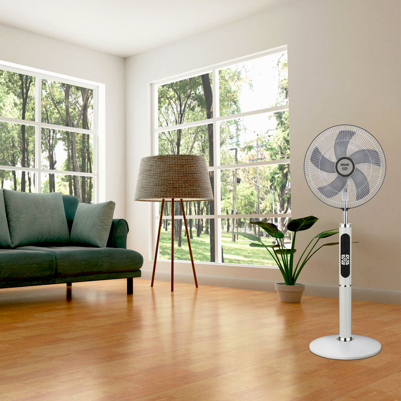 Arlec 40cm White Grid Connect Smart Remote Controlled Pedestal Fan