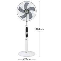 Arlec 40cm White Grid Connect Smart Remote Controlled Pedestal Fan
