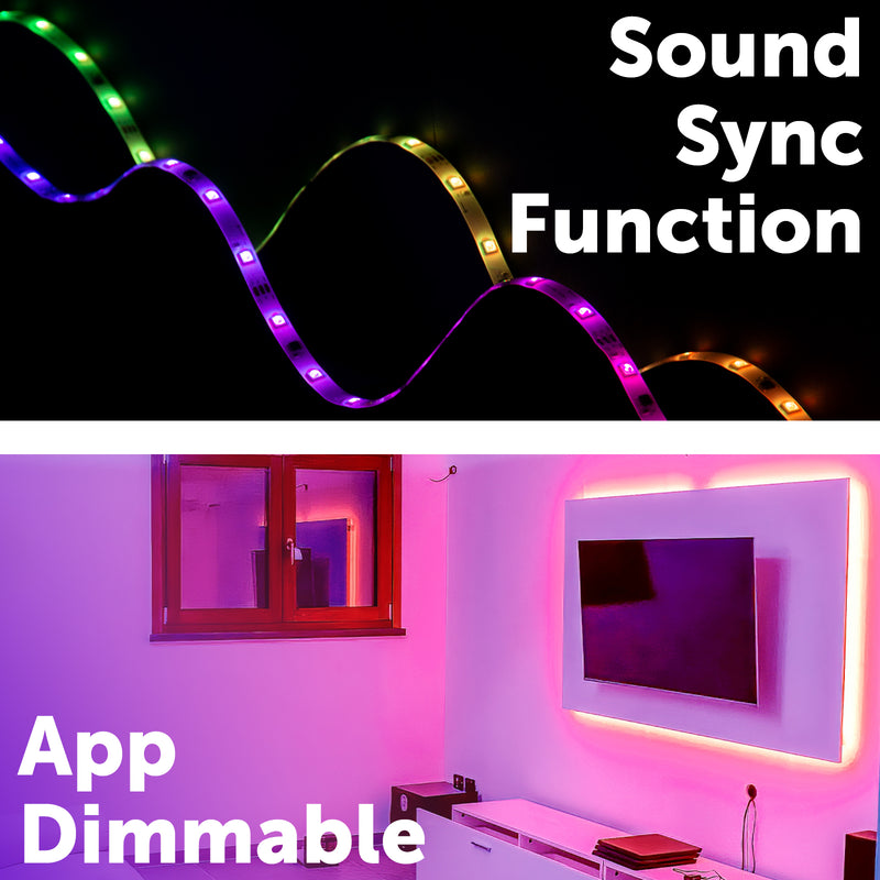 Arlec Grid Connect Smart 5m Colour Changing RGB LED Strip Light with Sound Sync