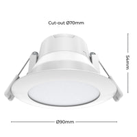 Arlec 6W RGB+CCT Smart LED Downlight 70mm Wi-Fi lighting with Grid Connect 