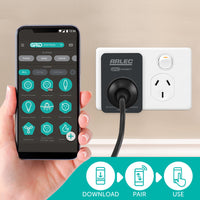 Arlec black smart plug socket with energy meter, Grid Connect power adaptor
