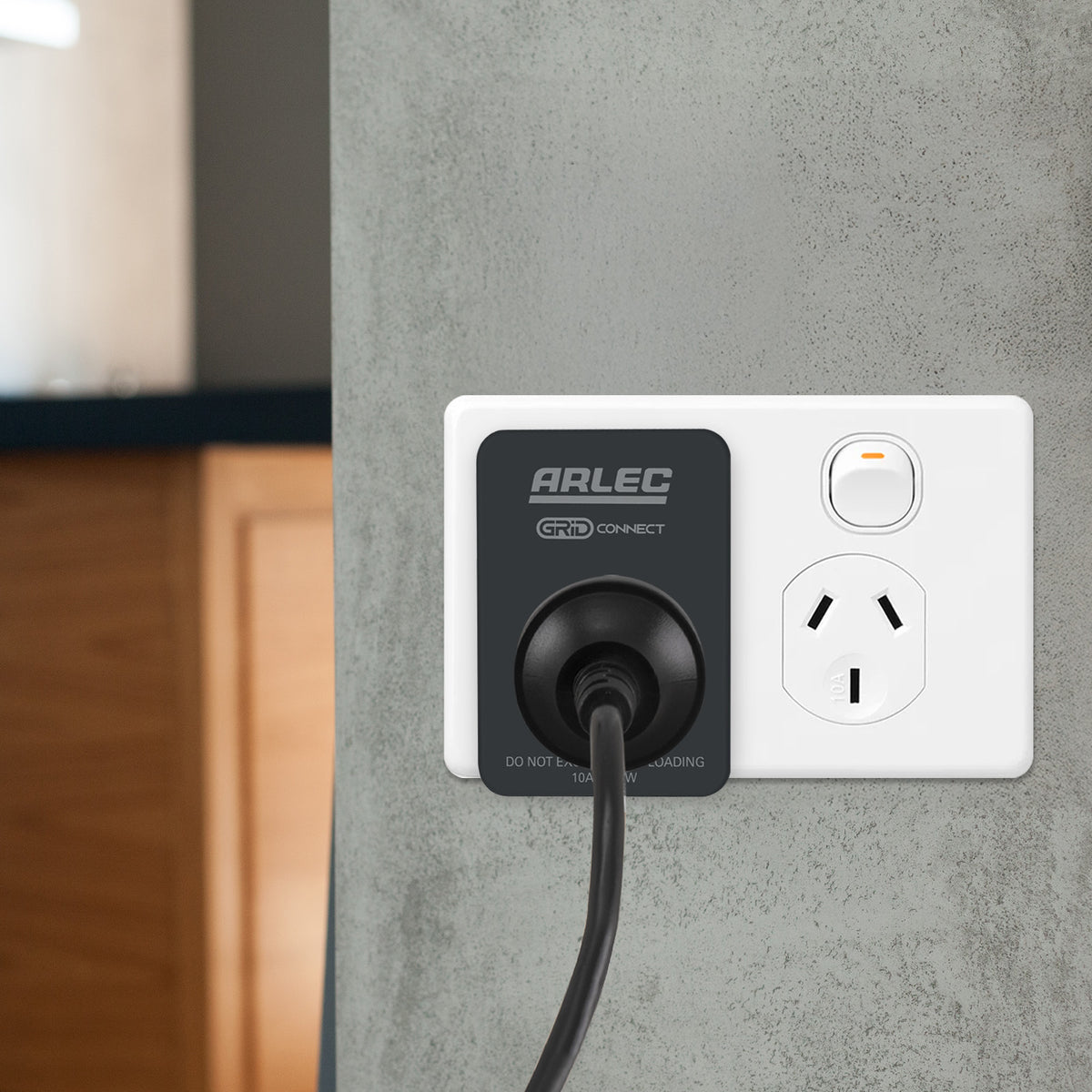 Arlec Black Grid Connect Smart Plug In Socket With Energy Meter
