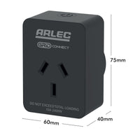 Arlec black smart plug socket with energy meter, Grid Connect power adaptor