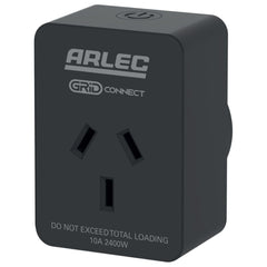 Arlec Black Grid Connect Smart Plug In Socket With Energy Meter