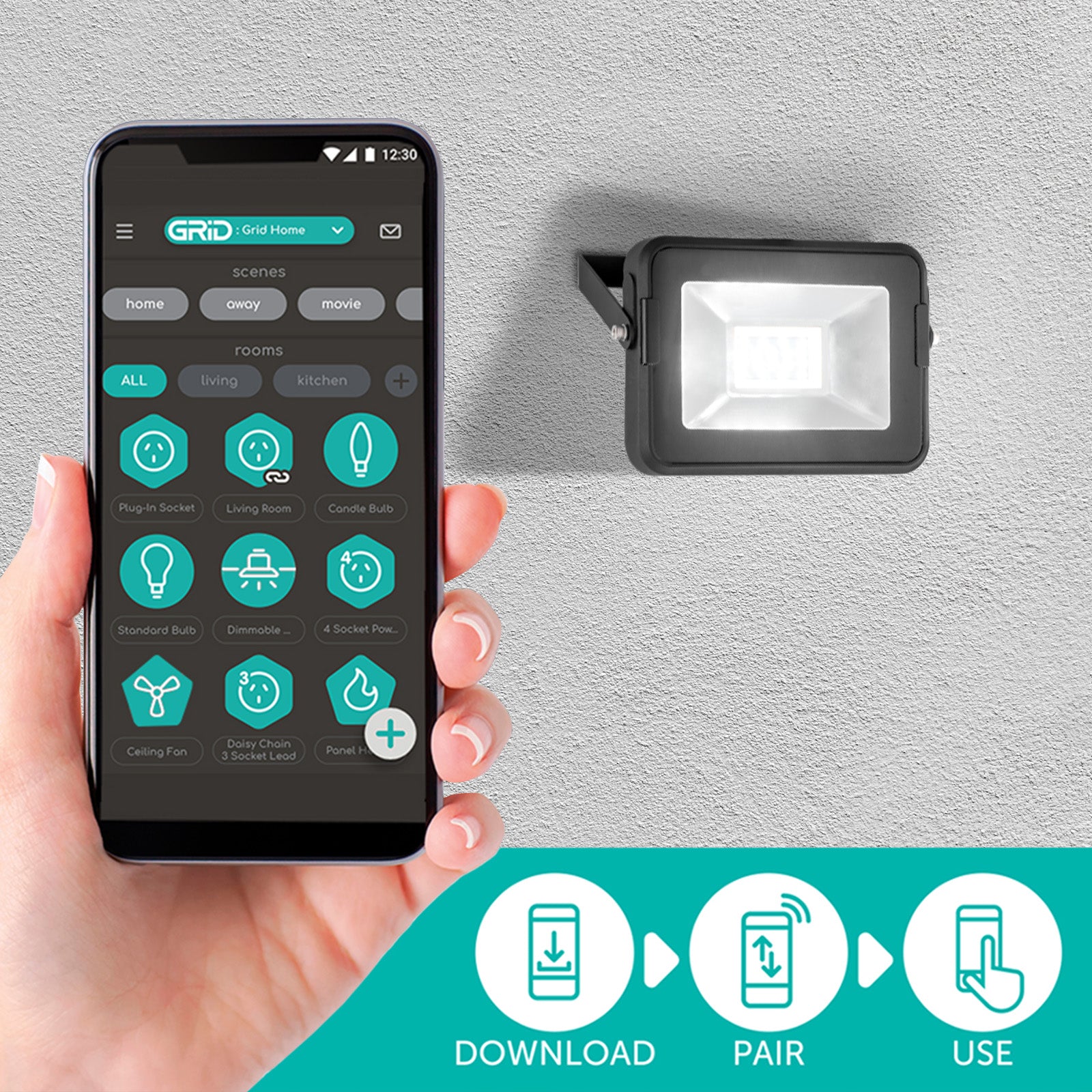 Arlec Grid Connect Smart 15W Security Floodlight