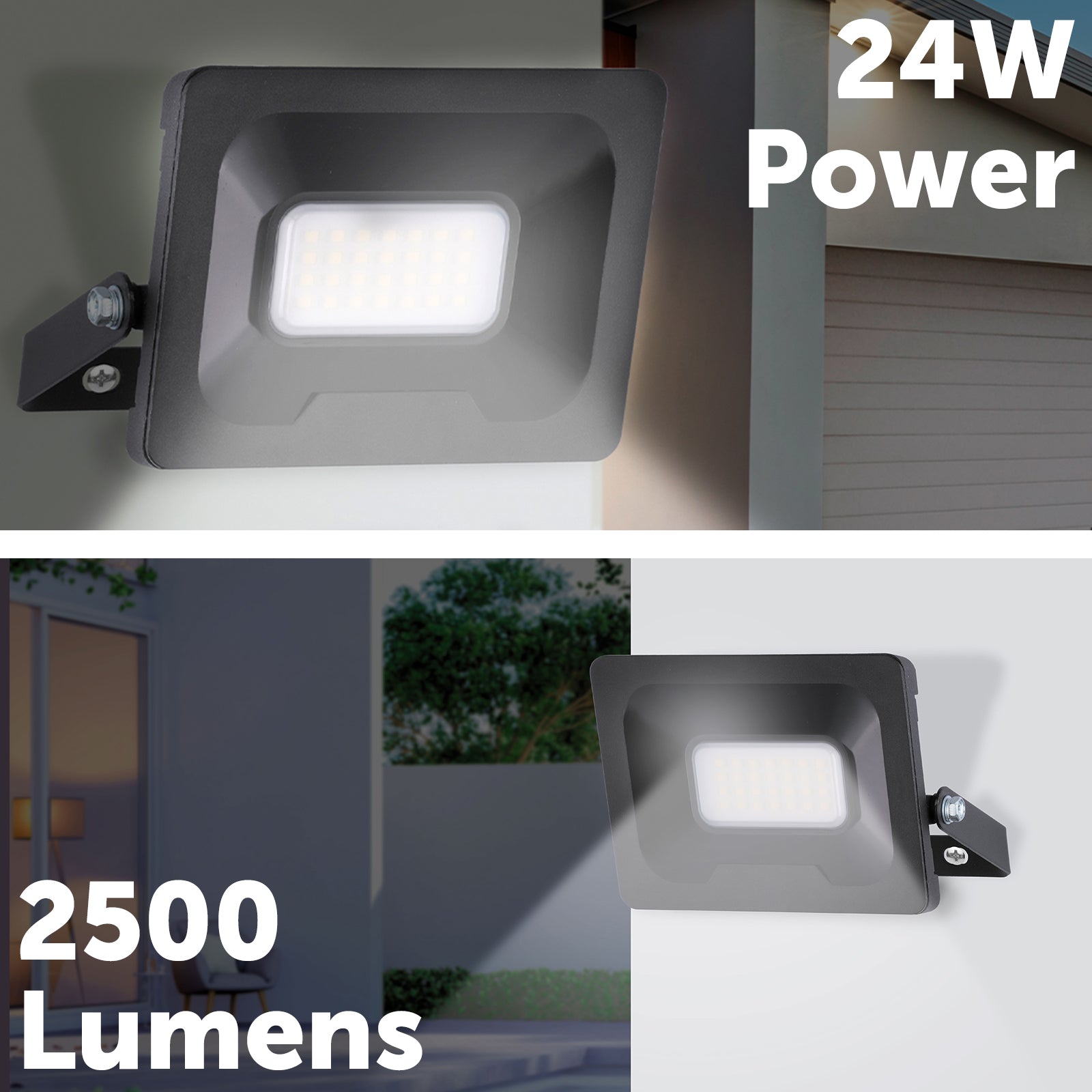 Arlec 24W 2500lm smart LED floodlight, Grid Connect CCT outdoor security light