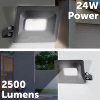 Arlec 24W 2500lm smart LED floodlight, Grid Connect CCT outdoor security light