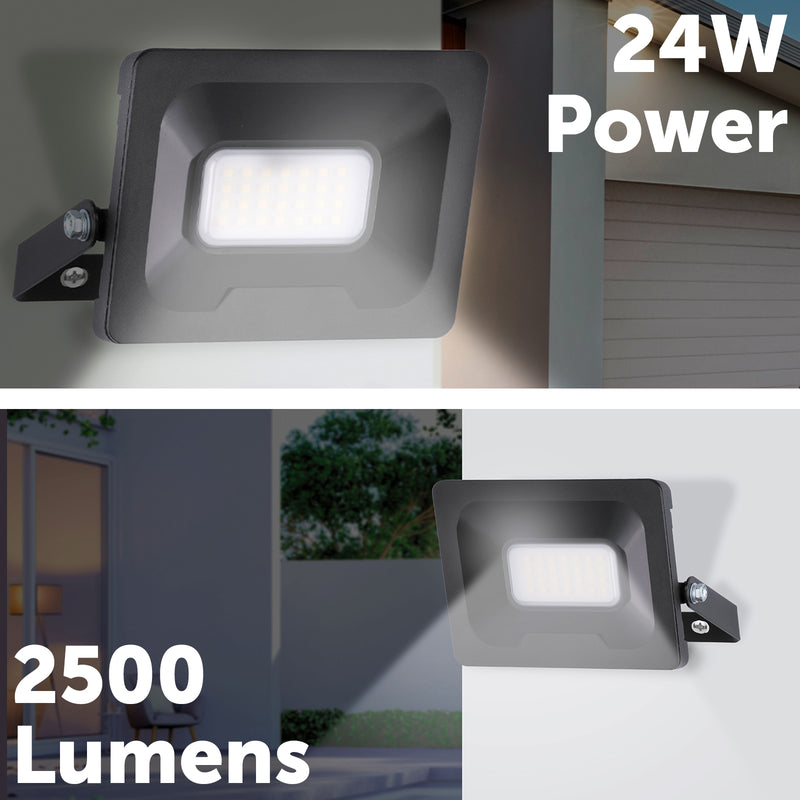 Arlec 24W 2500lm smart LED floodlight, Grid Connect CCT outdoor security light