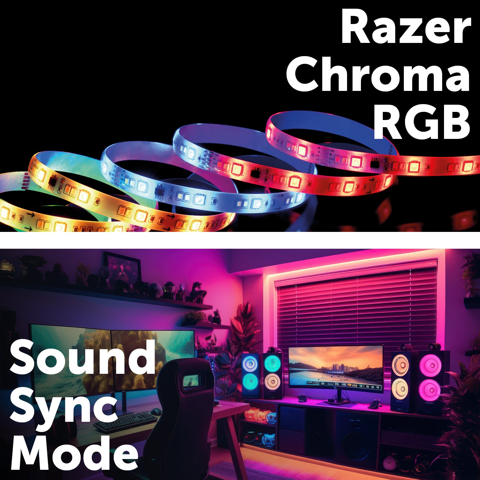 Arlec Grid Connect Smart RGB LED Strip Light with Razor Chroma – Colour Changing
