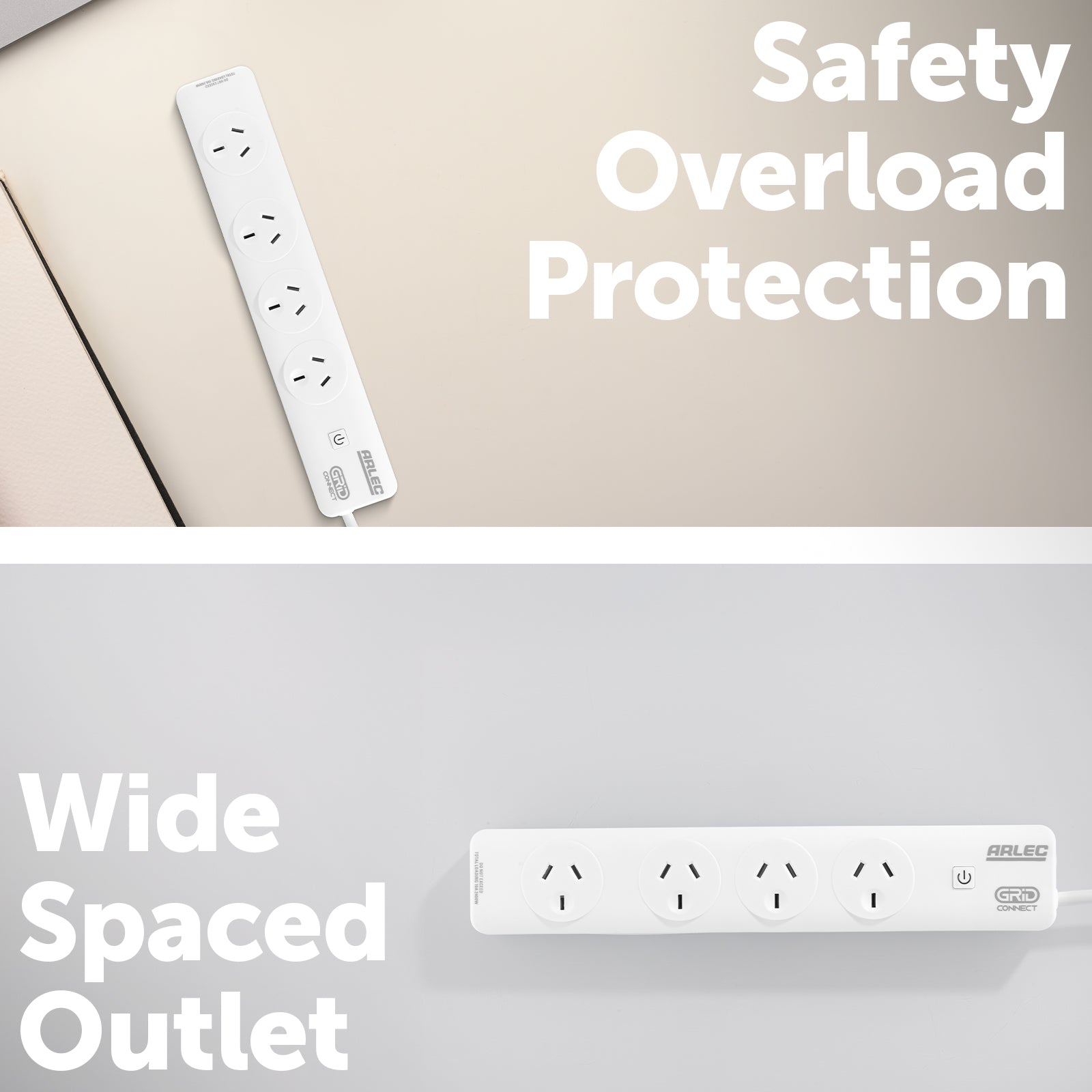 Arlec 4 outlet smart powerboard, Grid Connect home power strip