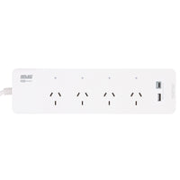 Arlec White 4-Outlet Grid Connect SmartPowerboard with USB A & C Charger