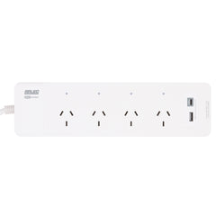 Arlec White 4-Outlet Grid Connect SmartPowerboard with USB A & C Charger