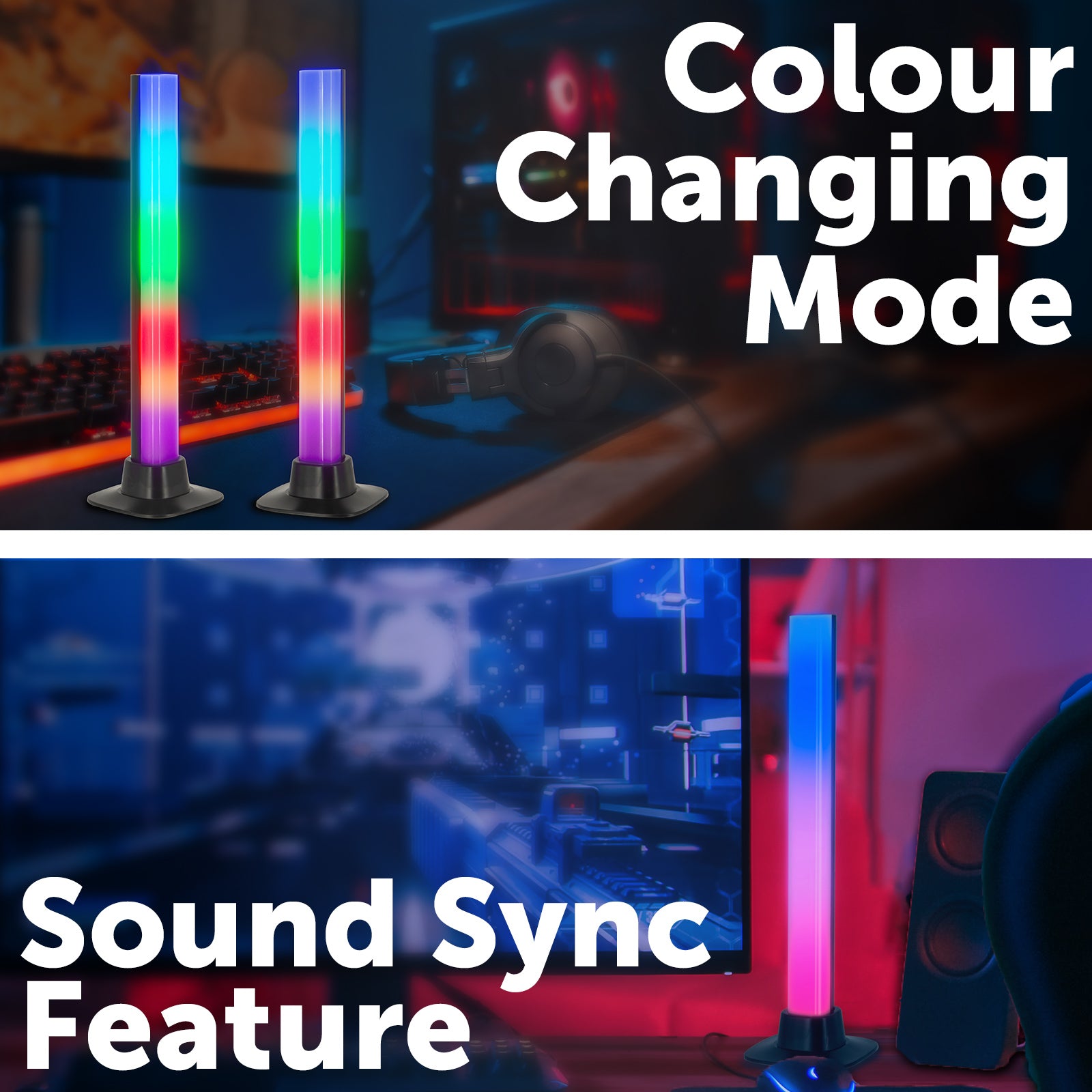 Arlec Grid Connect Smart Desktop RGB LED Bar Lights – Twin Pack