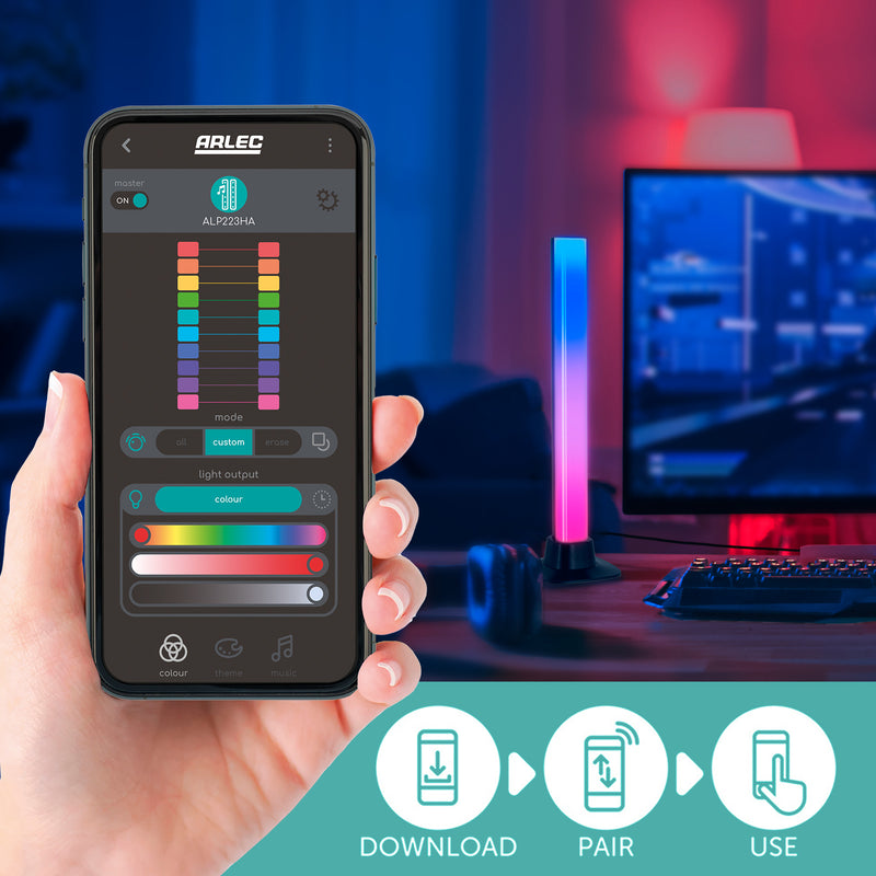 Arlec Grid Connect Smart Desktop RGB LED Bar Lights – Twin Pack