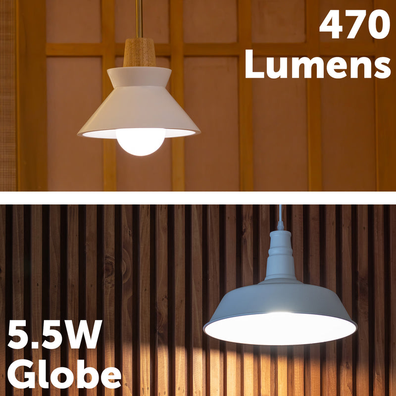 Arlec E14 RGB fancy round LED globe, 5.5W 470lm colour changing smart bulb