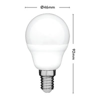 Arlec E14 RGB fancy round LED globe, 5.5W 470lm colour changing smart bulb