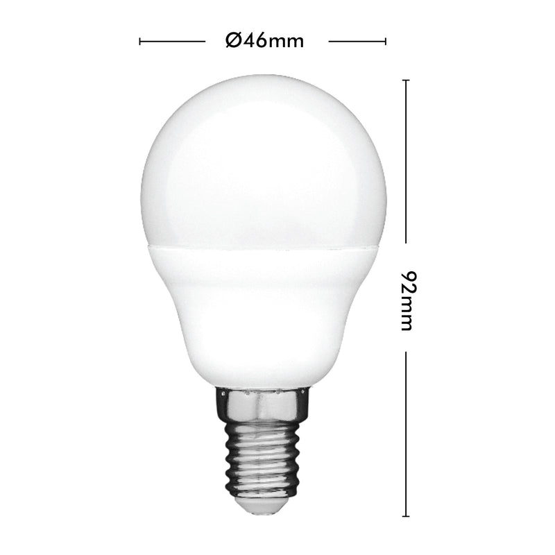 Arlec E14 RGB fancy round LED globe, 5.5W 470lm colour changing smart bulb