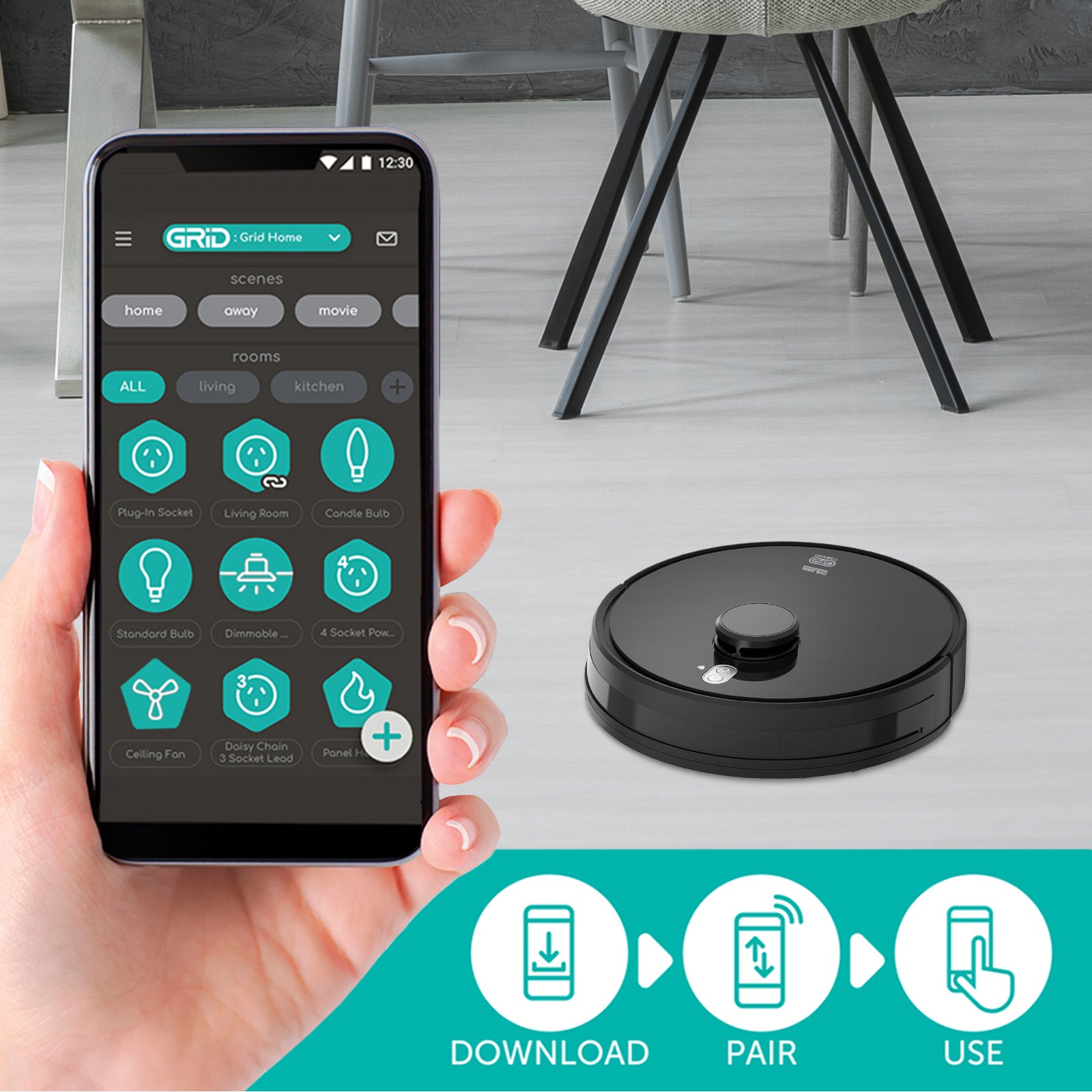 Arlec Grid Connect Smart Laser Navigation Robotic Vacuum Cleaner