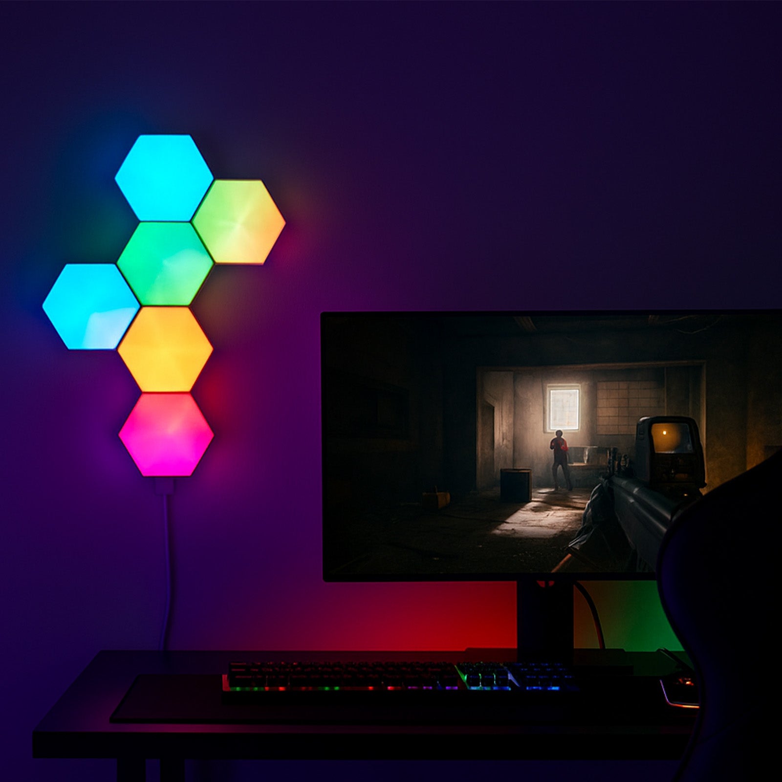 Arlec Grid Connect Smart Hexagon RGB LED Panel Lights with Razor Chroma