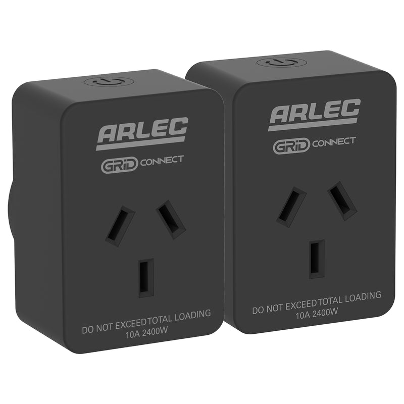 Arlec Grid Connect Smart Adaptor Black Twin Pack