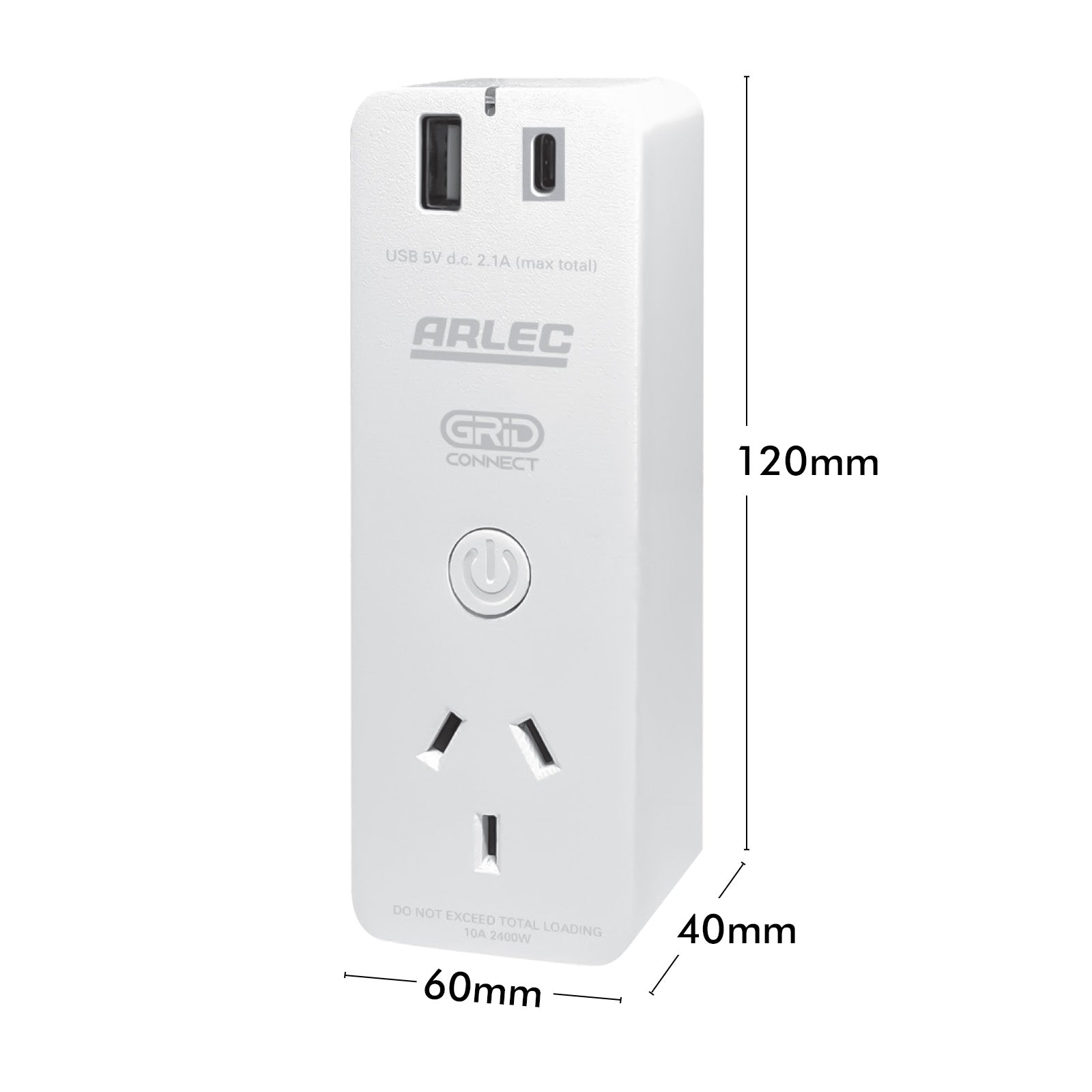 Arlec smart plug socket with USB charging, Grid Connect power adaptor