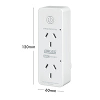 Arlec twin socket smart plug with energy meter and surge protection, Grid Connect adaptor